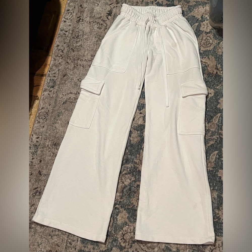 Wild Fable White Wide Leg Cargo Sweatpants